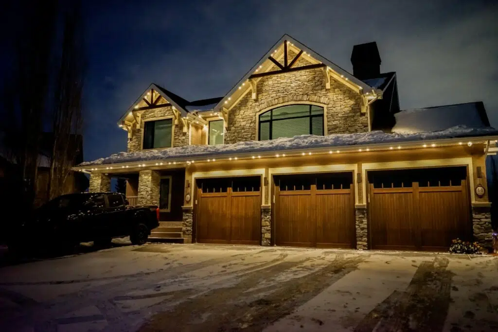permanent lighting with snow